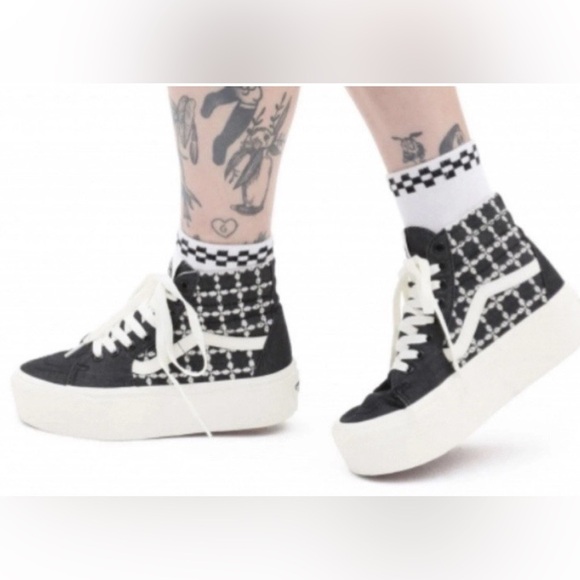Vans Sk8-Hi Tapered Stackform 'Denim Mix' Size Women’s 9.5 Men’s 8 Embroidered - Picture 1 of 16
